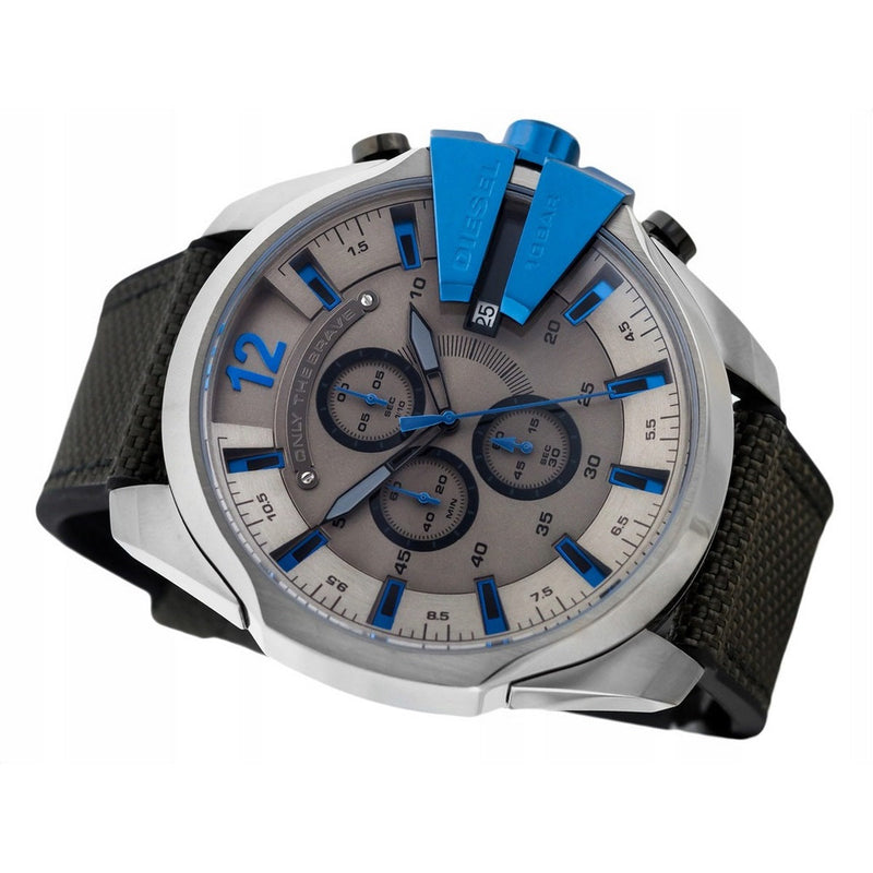 Diesel Mega Chief Chronograph Black Dial Black Nylon Strap Watch For Men - DZ4500 Buy Now By Diesel