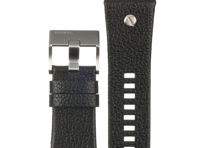 Diesel Mr Daddy Chronograph White Dial Black Leather Strap Watch For Men - DZ7125 Buy Now By Diesel