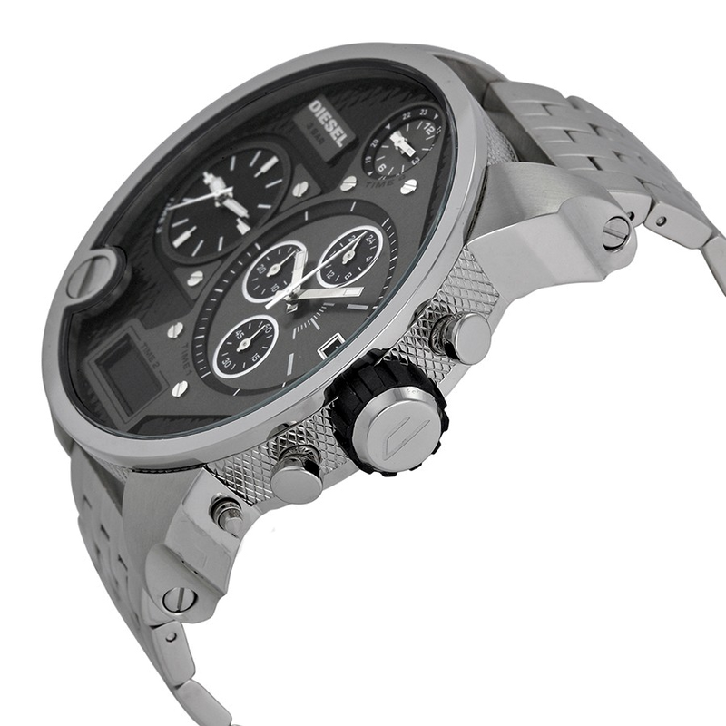 Diesel Mr Daddy 1.0 Black Dial Stainless Steel Stainless Watch For Men - DZ7221 Buy Now By Diesel