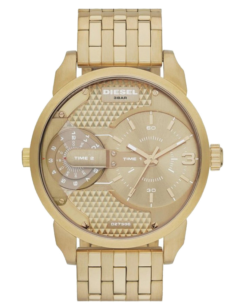Diesel Mini Daddy Gold Dial Gold Steel Strap Watch For Men - DZ7306 Buy Now By Diesel