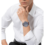 Shop Diesel Mr Daddy Blue Dial Brown Leather Strap Watch For Men - DZ7314 in USA