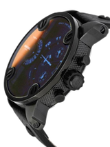 Diesel Little Daddy Black Dial Black Leather Strap Watch For Men - DZ7334 Buy Now By Diesel
