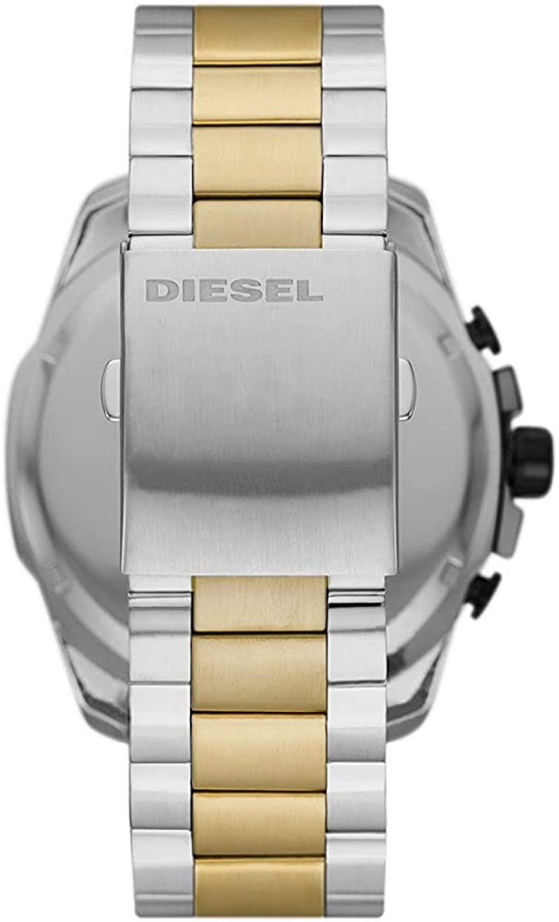 Diesel Mega Chief Chronograph Black Dial Two Tone Steel Strap Watch For Men - DZ4581 Buy Now By Diesel