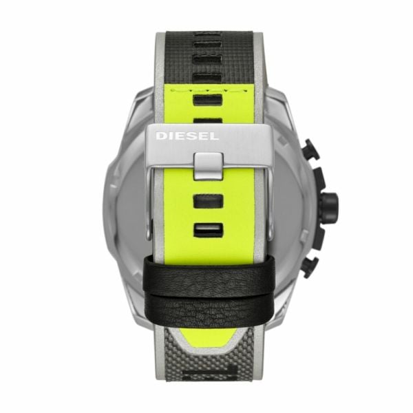 Diesel Mega Chief Chronograph Black Dial Grey Nylon Strap Watch For Men - DZ4523 Buy Now By Diesel