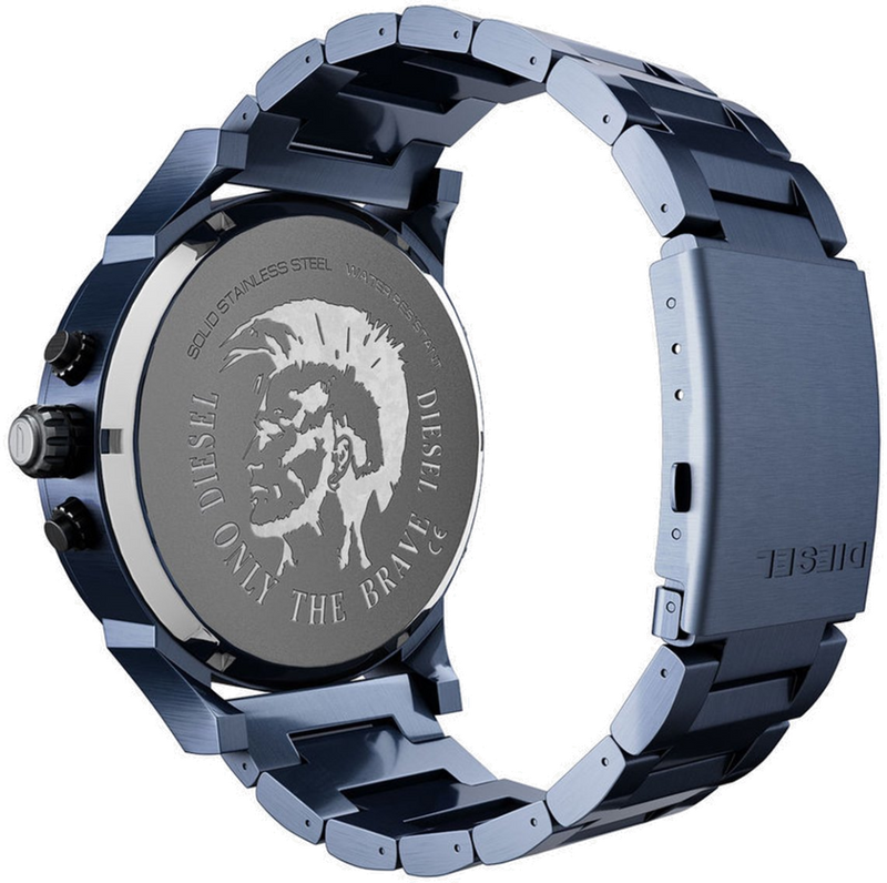 Shop Diesel Daddy 2.0 Chronograph Quartz Grey Dial Blue Steel Strap Watch For Men - DZ7414 in USA