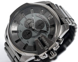 Diesel Mega Chief Chronograph Grey Dial Grey Steel Strap Watch for Men - DZ4282