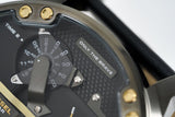 Diesel Mr Daddy 2.0 Chronograph Black Dial Black Leather Strap Watch For Men - DZ7348