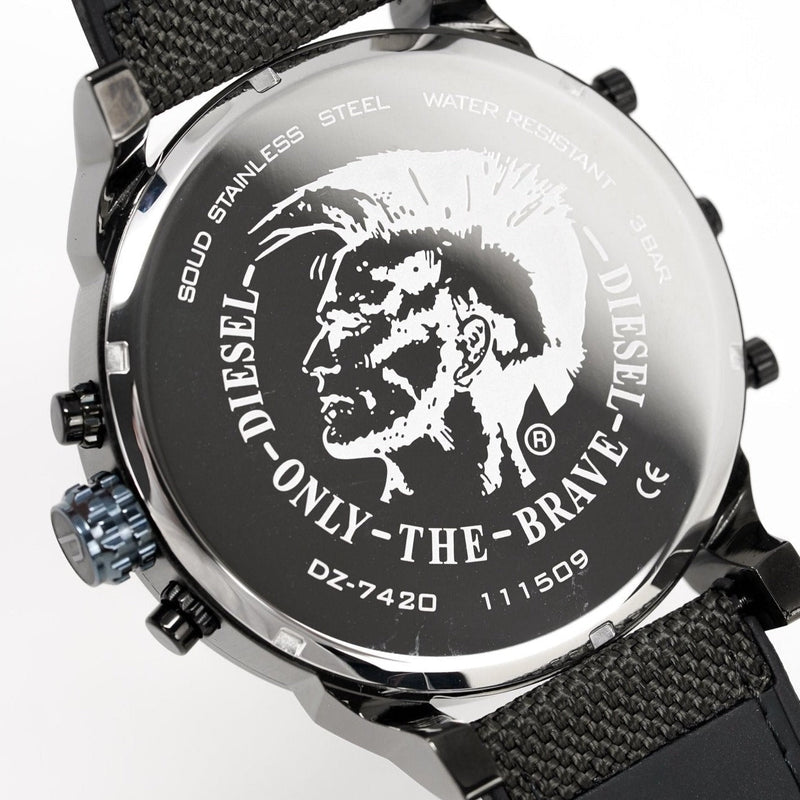 Diesel Mr Daddy 2.0 Chronograph Grey Dial Black Nylon Strap Watch For Men - DZ7420 Buy Now By Diesel