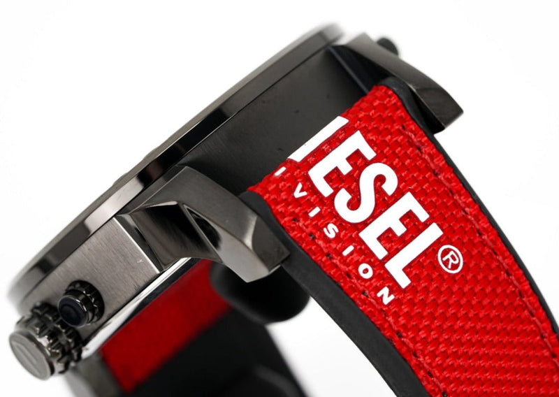 Diesel Mr Daddy 2.0 Chronograph Grey Dial Red Rubber Strap Watch For Men - DZ7423 Buy Now By Diesel