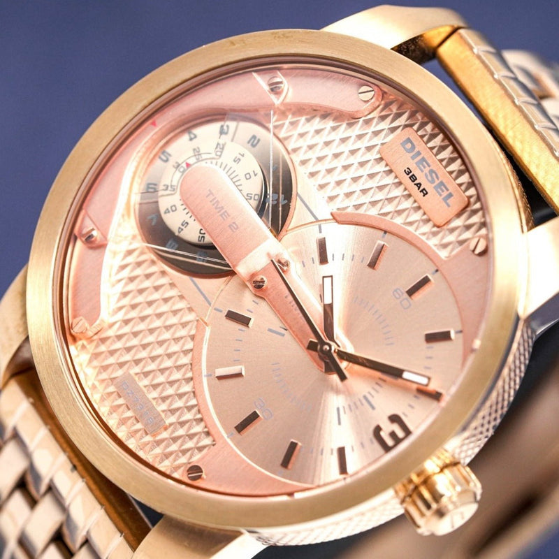 Diesel Mini Daddy Rose Gold Dial Rose Gold Steel Strap Watch For Men - DZ7318 Buy Now By Diesel