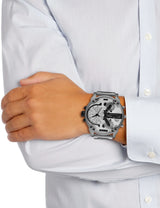 Diesel Mr. Daddy Chronograph Silver Dial Silver Steel Strap Watch For Men - DZ7421 Buy Now By Diesel