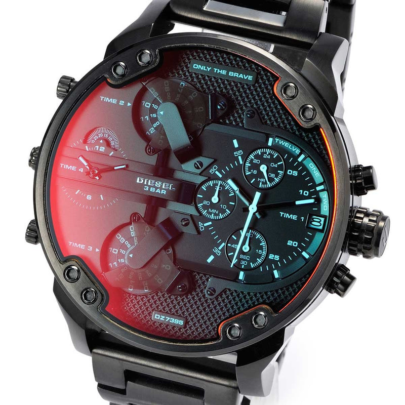 Diesel Mr Daddy 2.0 Chronograph Black Dial Black Steel Strap Watch For Men - DZ7395 Buy Now By Diesel