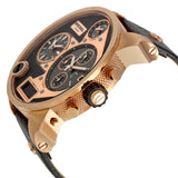 Diesel Little Daddy Black & Gold Dial Black Leather StrapWatch For Men - DZ7282 Buy Now By Diesel