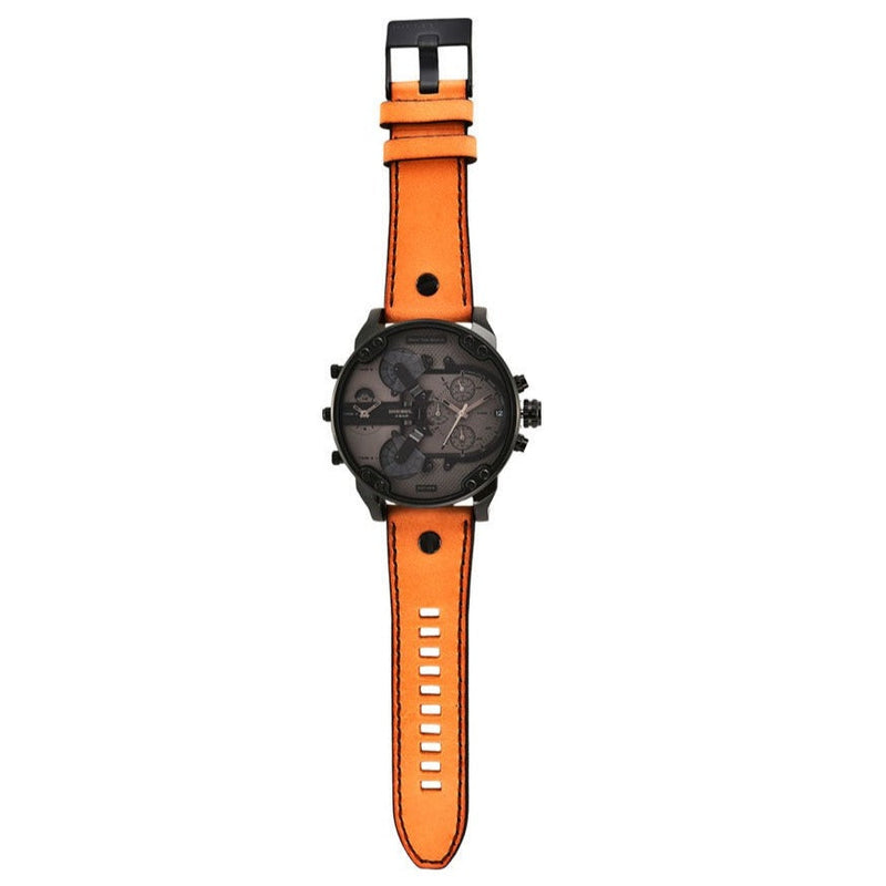 Diesel Mr. Daddy 2.0 Chronograph Grey Dial Brown Leather Strap Watch For Men - DZ7406 Buy Now By Diesel