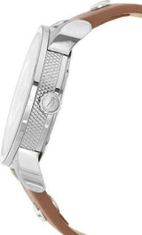Diesel Mini Daddy Silver Dial Brown Leather Strap Watch For Men - DZ7309 Buy Now By Diesel