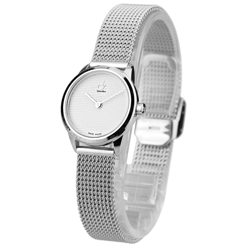 Calvin Klein Minimal White Dial Silver Mesh Bracelet Watch for Women - K3M2312Y Buy Now By Calvin Klein
