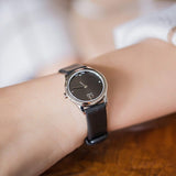 Calvin Klein Minimal Black Dial Black Leather Strap Watch for Women - K3M231CS Buy Now By Calvin Klein