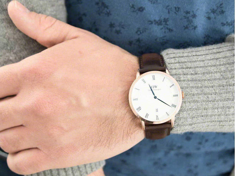 Daniel Wellington Dapper Bristol White Dial Brown Leather Strap Watch For Men - DW00100086 Buy Now By Daniel Wellington
