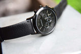 Emporio Armani Sportivo Chronograph Black Dial Black Leather Strap Watch For Men - AR2461 Buy Now By Emporio Armani