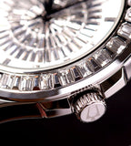 Bulova Phantom Crystal Silver Dial Silver Steel Strap Watch for Men - 96A236