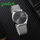Calvin Klein Minimal Grey Dial Silver Mesh Bracelet Watch for Women - K3M221Y3 Buy Now By Calvin Klein