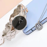 Calvin Klein Snake Black Dial Silver Steel Strap Watch For Women - K6E23141