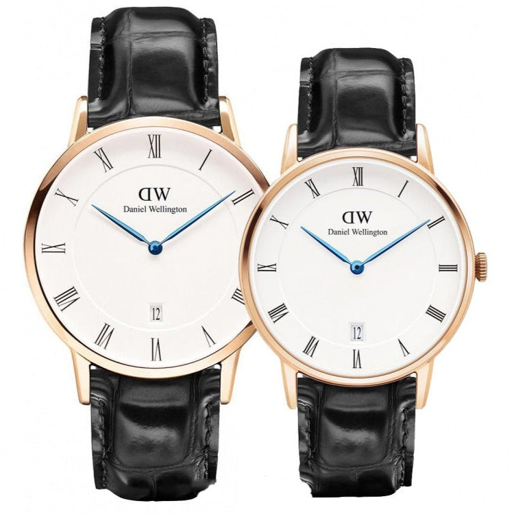Daniel Wellington Dapper Reading White Dial Black Leather Strap Watch For Women - DW00100118 Buy Now By Daniel Wellington