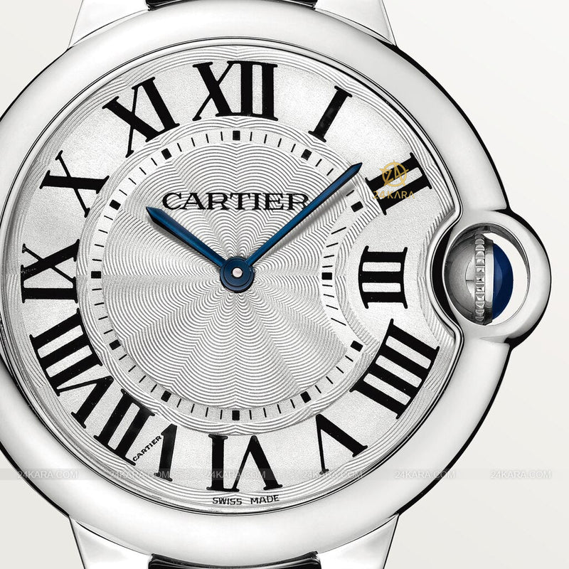 Shop Cartier Ballon Bleu De Cartier Silver Dial Silver Steel Strap Watch for Women - W69011Z4 in USA