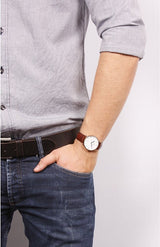 Daniel Wellington Dapper St Mawes White Dial Brown Leather Strap Watch For Men - DW00100083 Buy Now By Daniel Wellington