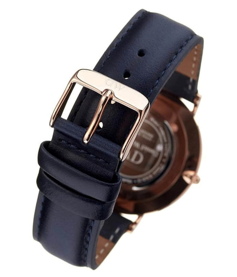 Daniel Wellington Classic Somerset White Dial Blue Leather Strap Watch For Women - DW00100123 Buy Now By Daniel Wellington