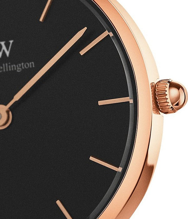 Daniel Wellington Classic Petite Bristol Black Dial Brown Leather Strap Watch For Women - DW00100221 Buy Now By Daniel Wellington