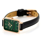 Daniel Wellington Quadro Pressed Sheffield Green Dial Black Leather Strap Watch For Women - DW00100439 Buy Now By Daniel Wellington