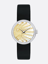 Dior La D De Dior Dior Rose Céleste Diamonds Mother of Pearl Dial Black Leather Strap Watch for Women - CD04711X1001 0000