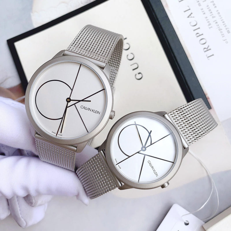 Calvin Klein Minimal White Dial Silver Mesh Bracelet Watch for Men - K3M5115X Buy Now By Calvin Klein