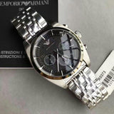 Emporio Armani Franco Black Dial Silver Steel Strap Watch For Men - AR0373 Buy Now By Emporio Armani