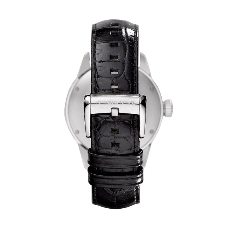 Emporio Armani Meccanico Automatic Black Dial Leather Strap Watch For Men - AR4629 Buy Now By Emporio Armani