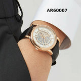 Emporio Armani Luigi Skeleton Silver Dial Black Leather Strap Watch For Men - AR60007 Buy Now By Emporio Armani