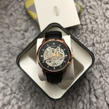 Fossil Townsman Automatic Skeleton Black Dial Black Leather Strap Watch for Men - ME3084 Buy Now By Fossil