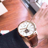 Fossil Townsman Beige Dial Brown Leather Strap Watch for Men - ME3105 Buy Now By Fossil