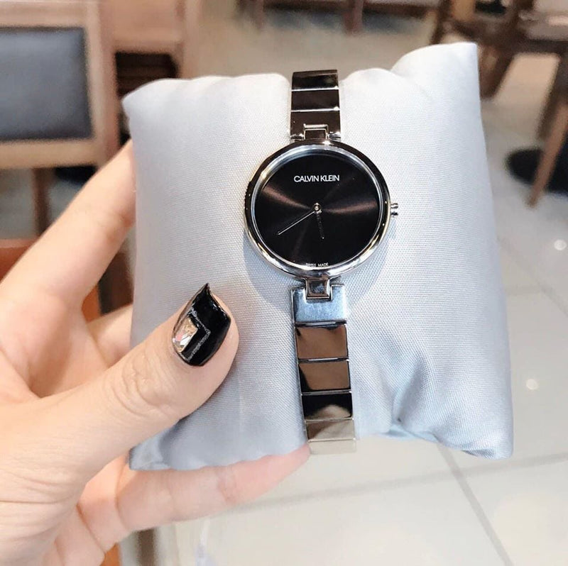 Calvin Klein Authentic Black Dial Silver Steel Strap Watch for Women - K8G23141 Buy Now By Calvin Klein