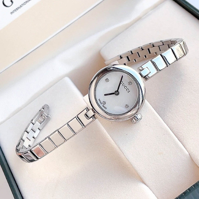 Gucci Diamantissima Quartz Diamonds White Dial Silver Steel Strap Watch For Women - YA141503 Buy Now By Gucci