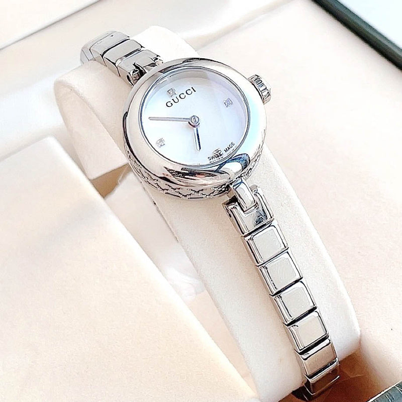 Gucci Diamantissima Quartz Diamonds White Dial Silver Steel Strap Watch For Women - YA141503 Buy Now By Gucci