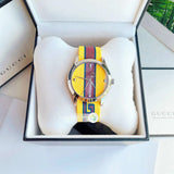 Shop Gucci G Timeless Quartz Yellow & Purple Dial Yellow & Purple NATO Strap Watch For Men - YA1264069 in USA