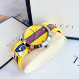 Shop Gucci G Timeless Quartz Yellow & Purple Dial Yellow & Purple NATO Strap Watch For Men - YA1264069 in USA