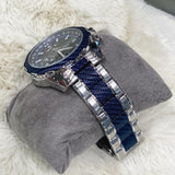Guess Octane Chronograph Blue Dial Two Tone Steel Strap Watch for Men - W1046G2 Buy Now By Guess