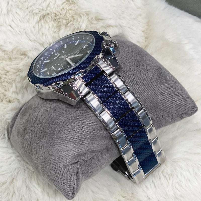 Guess Octane Chronograph Blue Dial Two Tone Steel Strap Watch for Men - W1046G2 Buy Now By Guess