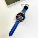 Shop Guess Poseidon Chronograph Blue Dial Blue Silicone Strap Watch For Men - GW0425G3 in USA
