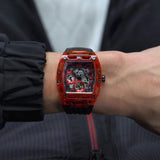 Guess Phoenix Multifunction Analog Red Dial Black Silicone Strap Watch For Men - GW0499G4 Buy Now By Guess