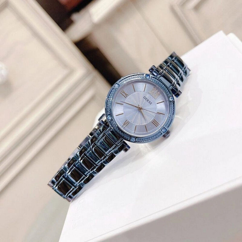 Guess Park Ave Analog Quartz Blue Dial Blue Steel Strap Watch For Women - W0767L4 Buy Now By Guess