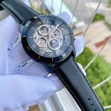 Fossil Grant Sport Automatic Skeleton Black Dial Black Leather Strap Watch for Men - ME3138 Buy Now By Fossil